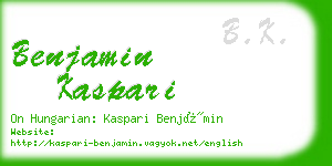 benjamin kaspari business card